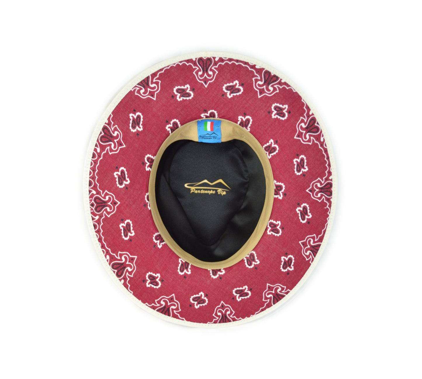 Cappello fedora bianco grigio con fascia in seta rosa