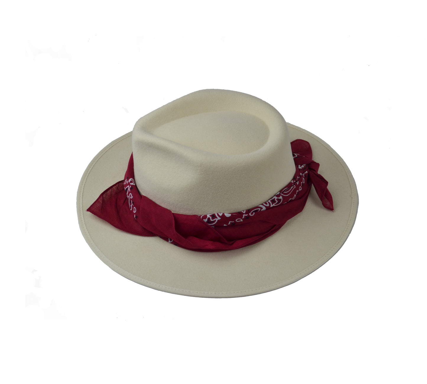Cappello fedora bianco grigio con fascia in seta rosa